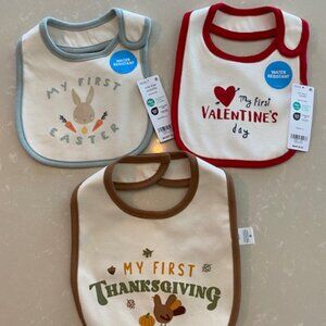 Carter 3 Holiday Bibs BRAND NEW